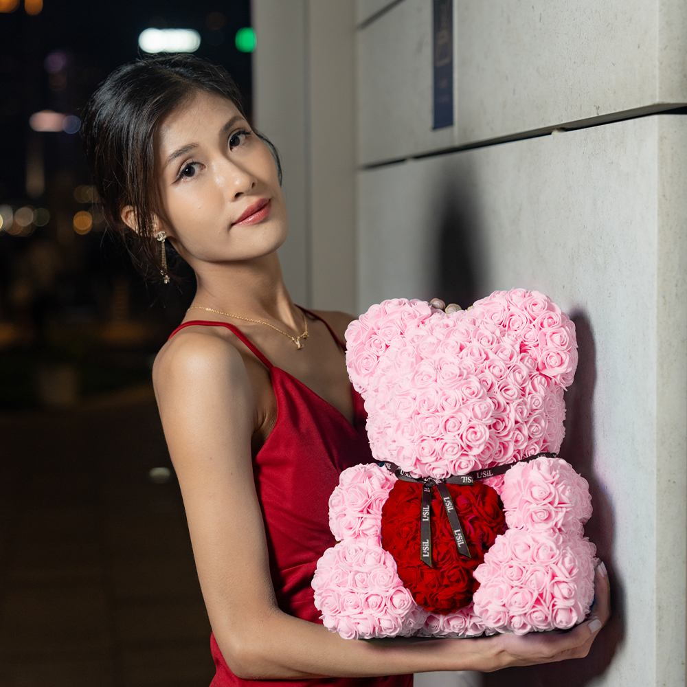 LéSiL Handmade Rose Bear - Light Pink