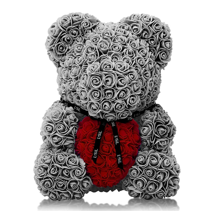 LéSiL Handmade Rose Bear - Grey