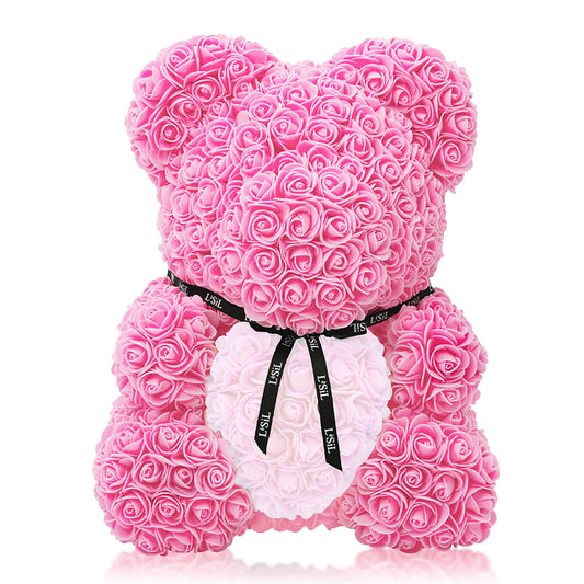 Handmade Rose Bear - Mulberry Pink