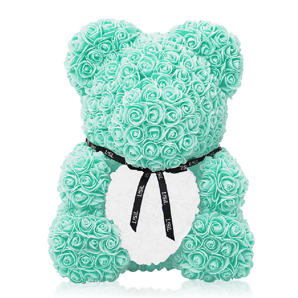 LéSiL Handmade Rose Bear - Tiffany Blue