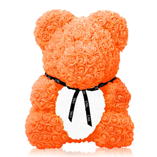 Handmade Rose Bear - Orange