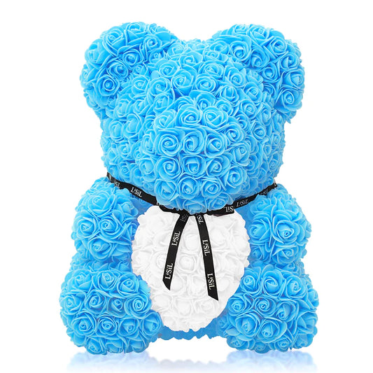 LéSiL Handmade Rose Bear - Sky Blue