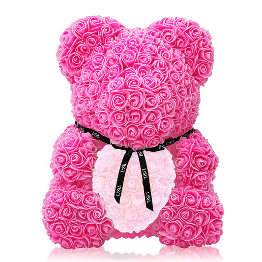 LéSiL Handmade Rose Bear - Fuschia Pink