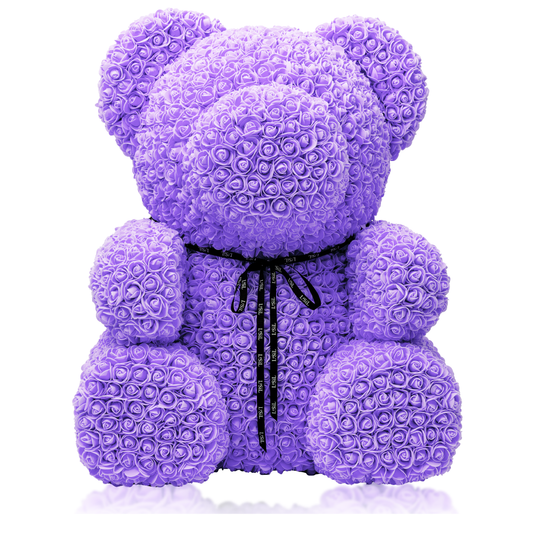 LéSiL Giant Handmade Rose Bear - Lavender