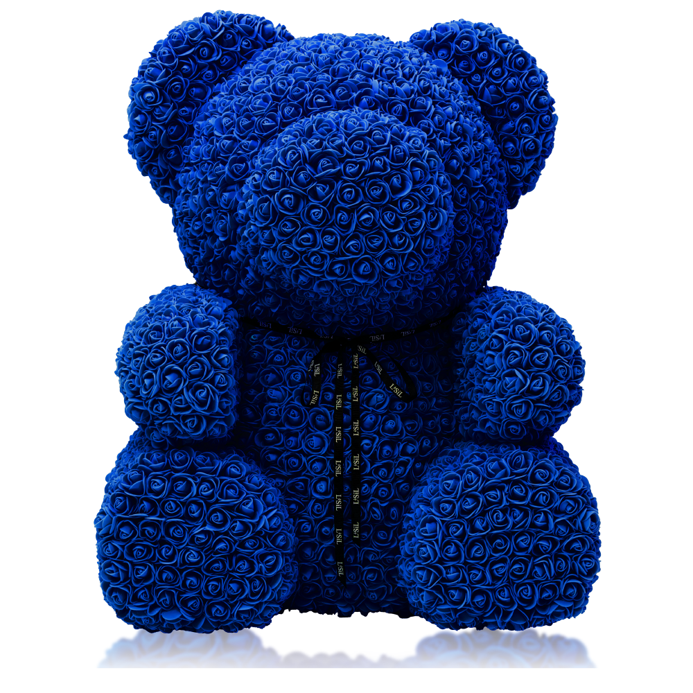 LéSiL Giant Handmade Rose Bear - Diamond Blue