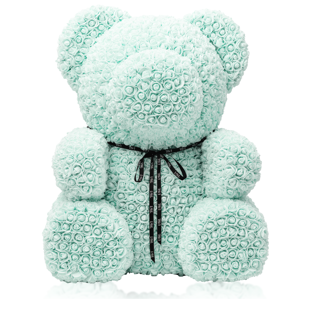 LéSiL Giant Handmade Rose Bear - Minty Green