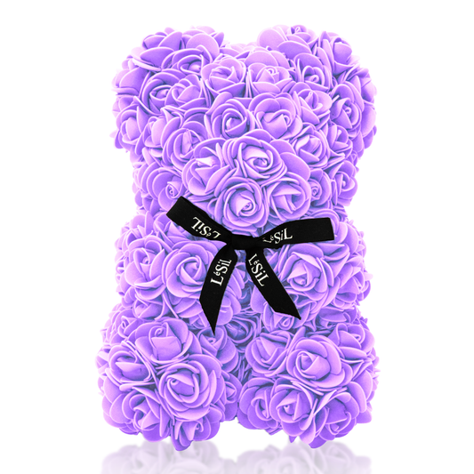 Mini Handmade Rose Bear - Lavender