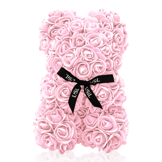 Mini Handmade Rose Bear - Light Pink