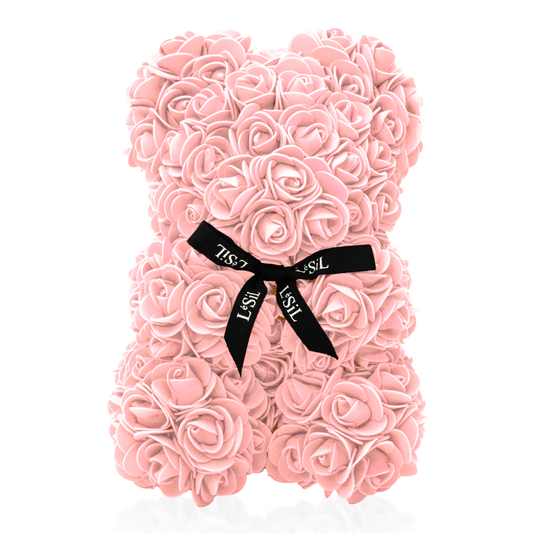 Mini Handmade Rose Bear - Peach