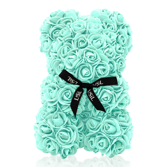 LéSiL Mini Handmade Rose Bear - Tiffany Blue